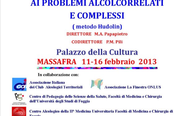 Problemi alcolcorrelati – VI° corso di sensibilizzazione