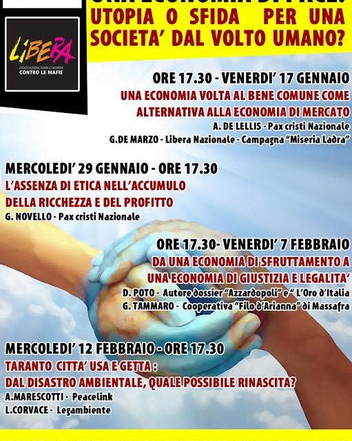 29° edizione di Incontri per la pace a cura di Libera e Pax Christi
