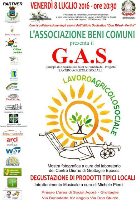Progetto “Lavoro Agricolo Sociale”, presentazione del G.A.S. – Gruppo di Acquisto Solidale