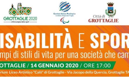 A Grottaglie il primo convegno su disabilità e sport