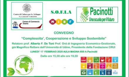 A Taranto il Convegno “Complessità, Cooperazione, Sviluppo Sostenibile”