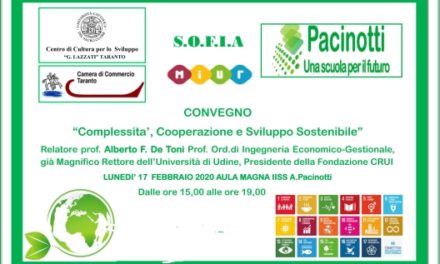 A Taranto il Convegno “Complessità, Cooperazione, Sviluppo Sostenibile”