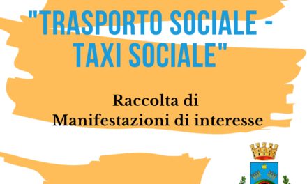 Manifestazione di interesse per affidamento del servizio “Taxi sociale”