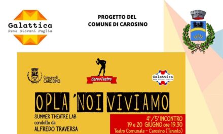 Galattica – Rete Giovani Puglia. Summer Theatre Lab a Carosino