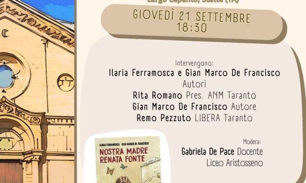“Climax”. Libera Taranto presenta la graphic novel “Nostra madre Renata Fonte”