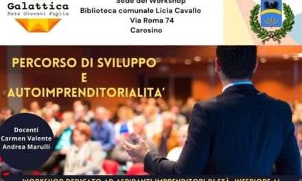 Galattica-Rete Giovani Puglia. Workshop “Percorso di sviluppo e autoimprenditorialità”
