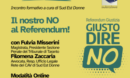 Referendum sulla giustizia: Sud Est Donne organizza un incontro online