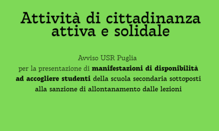 Avviso per gli ETS – Accoglienza Studenti in attività di cittadinanza attiva e solidale