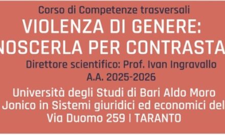 Violenza di genere: a Taranto un corso per conoscerla e contrastarla
