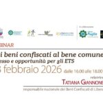 Webinar “Dai beni confiscati al bene comune: accesso e opportunità per gli ETS”