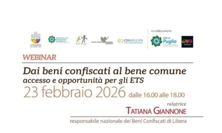 Webinar “Dai beni confiscati al bene comune: accesso e opportunità per gli ETS”