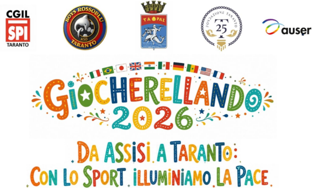 A Taranto arriva la Fiaccola della Pace: generazioni unite con “Giocherellando 2026”