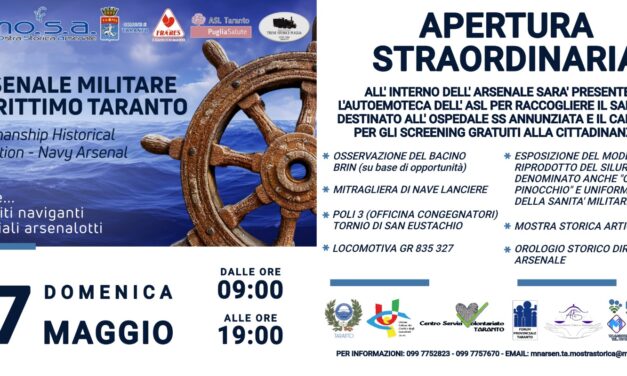 La Mostra Storica Artigiana dell’Arsenale Militare Marittimo di Taranto. Valorizzazione del patrimonio storico e impegno sociale