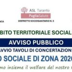 Avvio Tavoli di concertazione per il Piano Sociale di zona dell’Ambito TA5