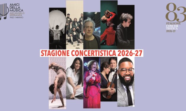 Presentata la 83^ Stagione Concertistica 2026/27 degli Amici della Musica A. Speranza APS