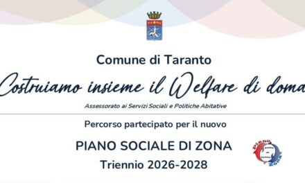 Percorso di concertazione e co-programmazione partecipata per la definizione del Piano Sociale di Zona 2026–2028 A.T.S. di Taranto