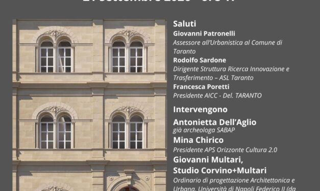 “Palazzo Frisini: dal degrado alla riqualificazione” – Incontro pubblico a Taranto il 21 settembre
