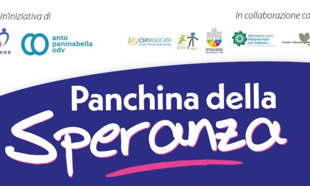 10 settembre: i CSV di Puglia e Basilicata lanciano la rete interregionale “Panchina della Speranza”